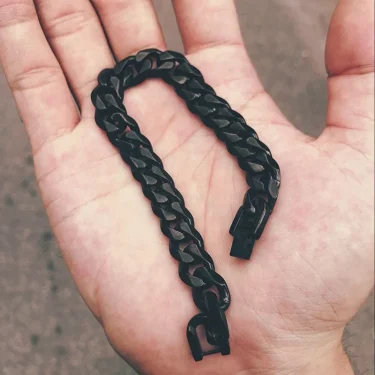 Black Bracelet Men's Accessories Cuban Hip Hop Bracelet Chain Fashion Stainless Steel Men's Chain Gift Vintage Bracelet Jewelry 1