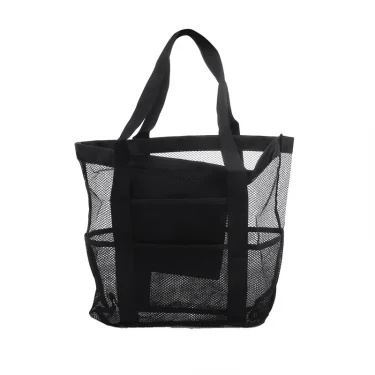 Large Capacity Mesh Beach Bag Foldable Breathable Tote For Swimming Travel Grocery One Shoulder Handheld Wash Bag 2024 New 5