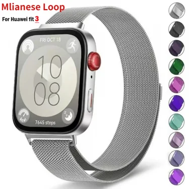 Magnetic Milanese Strap for Huawei Watch Fit 3 Stainless steel Breathable Wristband for Huawei Watch Fit 3 Bracelet Accessories 1