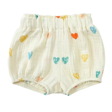 2025 Organic Cotton Shorts for Baby Clothes Toddler Boy & Girl Bloomer Printed Short Pants for Babies Board Shorts Diaper Covers 3