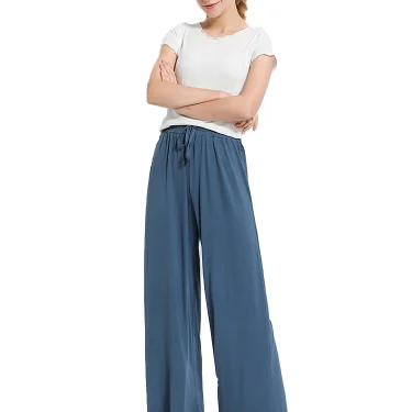 New High Waist Drape Modal Loose Large Size Thin Wide-leg Pants Women's Summer All-match Trousers Casual Straight-leg 1