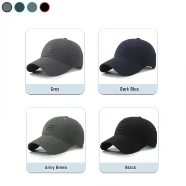 4 Colors New Fashion Soft Top Baseball Cap Outdoor Sport Casual Cotton Snapback Hats For Men and Women Three Bars Dad Hat Design 2