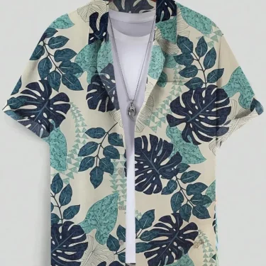 Men's Beautiful Graphics Shirts Short Sleeve Button Down Lapel Shirts For Summer Oversized Tops Vacation Casual Hawaiian Shirts 2