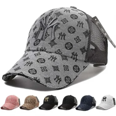 Men Summer Fashion Embroidery Letter Baseball Cap Hip Hop Snapback Hat Outdoor Fishing Sports Sun Protection Sun Shade Hat 1