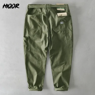 Spring Autumn Cotton Men Cargo Pants Male Casual Loose Pant Man Big Pocket Trouser Fashion Khaki Harajuku Streetwear Male 2