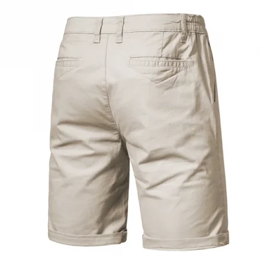 New Summer 100% Cotton Solid Shorts Men High Quality Casual Business Social Elastic Waist Men Shorts 10 Colors Beach Shorts 3