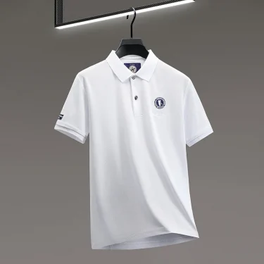 Luxury brand badge embroidered men's short sleeve polo shirt new item fashion business leisure summer loose comfort Paul T-shirt 6