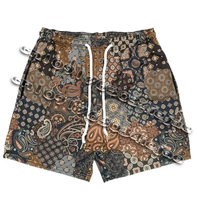 Summer New men short pant Rose Design Casual Shorts Street Hip Hop Fitness Polyester Fast Dry Breathable Embroidery Men Shorts 3
