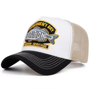 Hot Sale Unisex Summer Fishing Cap Breathable Mesh Trucker Hat Men Women Big Fish Fisherman Sports Snapback Hat Outdoor Cap 2