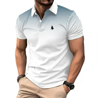 Men Clothes New Summer Short Sleeve Sport Lapel Polo Shirt Men Personality Casual 3D Digital Print Polo Shirt Men Sport Polo 4