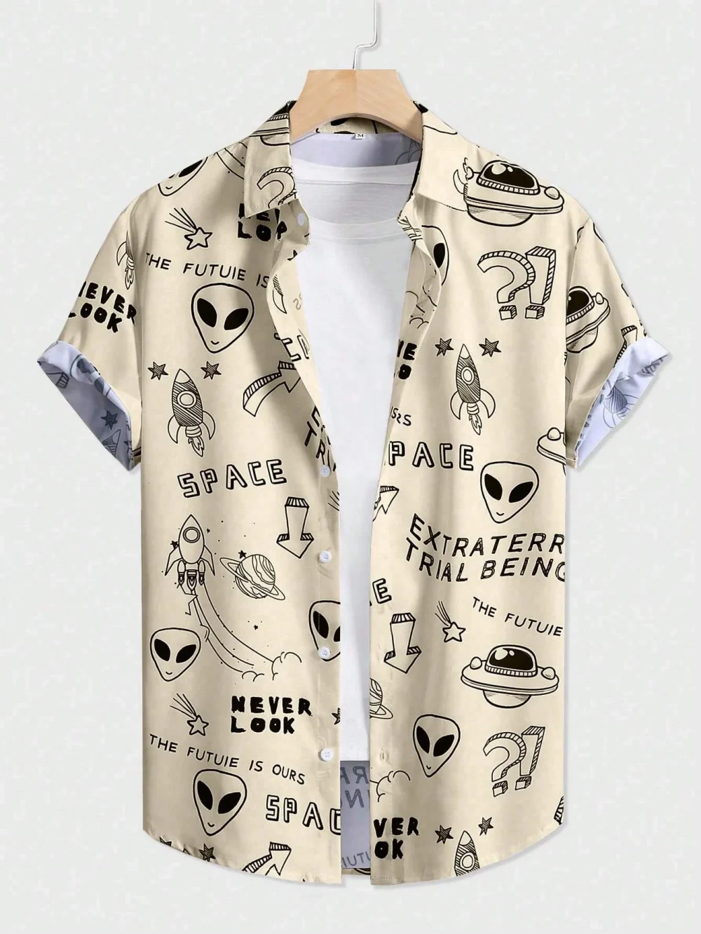 Summer Men Women Seaside button-down Versatile Shirts With Personalized And Interesting Print Design short-sleeved Fashion Tops 3