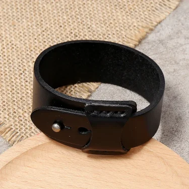ZORCVENS Vintage Irregular Men Genuine Leather Bracelets Wide Brown Cuff Wrap Bracelets&Bangles Punk Wristband Women Men Jewelry 5