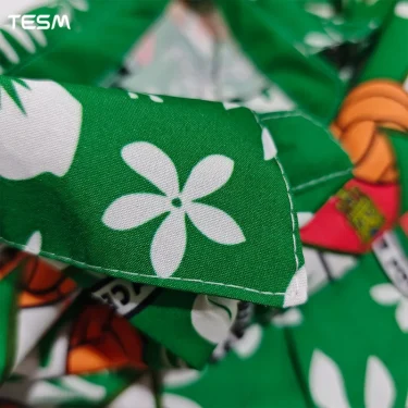 TESM Men Shirt Plant Leaf Pattern 3D High-Definition Printing Made Of Chiffon Breathable Casual Style Buttons Short Sleeves 3