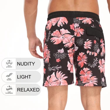 Summer New Men's Shorts Fashion Resort Quick Dry Beach Pants Men's Plus Size Lined Swim Trunks 2