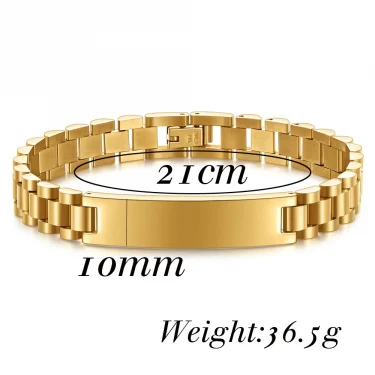 New Fashion Watch Chain 10mm Smooth Titanium Steel Bracelet for Men Customizable Personalized Male Gentleman Business Gift 2