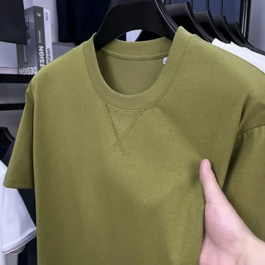 2025 New Men's Korean Casual Short Sleeved Round Neck T-shirt Summer Fashionable and Comfortable Versatile Top 1