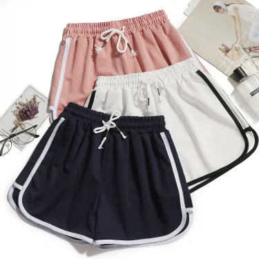 Summer Fashion Casual Bottoms Shorts Women Candy Color Breathable Plus Size Shorts Casual Lady Elastic Waist Sports Short Pants 1