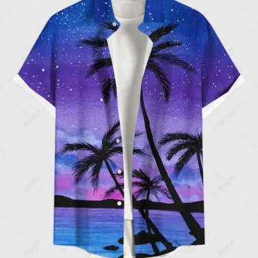 Fashion Men's Hawaiian Shirt 3D Printed Short Sleeved Button Down Lapel Shirt For Summer Oversized Tops Casual Shirts For Men 5