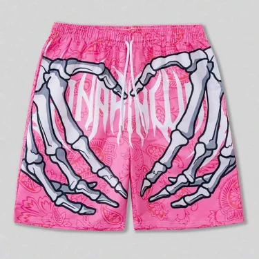 Elastic Waist Jogging Shorts Swim Trunks Board Shorts Summer New Beach Shorts With Hand 3D Print Y2k Shorts For Men 2