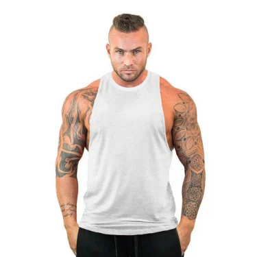 Summer New Fashion Casual Plain Gym Vest Mesh Quick Drying Breathable Mens Fitness Clothing Bodybuilding Tank Tops 1