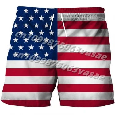 Men's Swimwear Shorts American Flag 3d Surfing Board Short Kids Beach Shorts Men Trunk USA Flag Swimsuit Sports Pants Briefs Boy 5