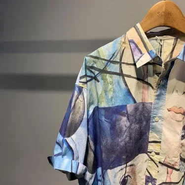 Loose Spliced ​​printed Male Shirts Funny Short Sleeve Men's Shirt Cheap Brand Tops Sale Elegant Designer Summer New In Clothes 4