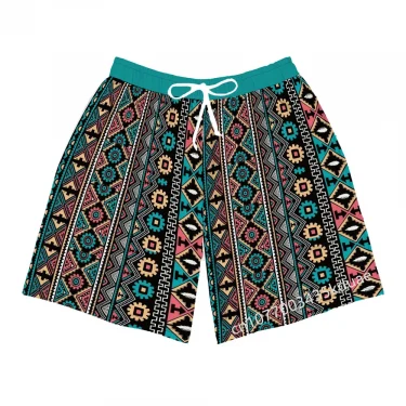 Men's Beach Shorts African Tribe Ankara Pattern Summer Hawaii Men's Pants Elastic Waist 3D Printed Breathable Short Streetwear 3