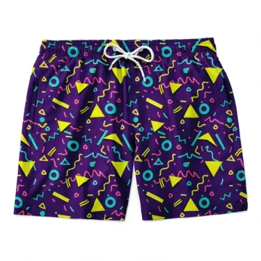 3D geometric print men's casual shorts Tropical summer style fashion shorts, quick-drying and comfortable close-fitting 5