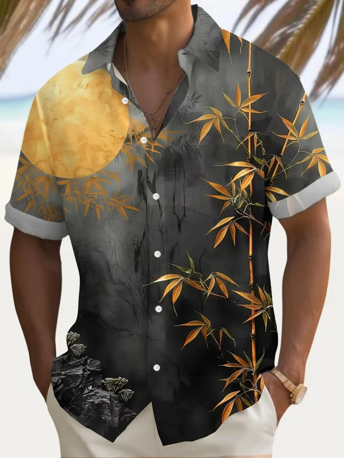Summer Men's 3D Printed Flower Graphic Shirts Hawaiian Casual Shirt Button Up Shirt Short Sleeve Vacation Beach Wear No Pockets 1