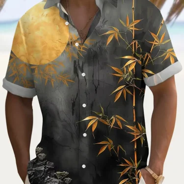 Summer Men's 3D Printed Flower Graphic Shirts Hawaiian Casual Shirt Button Up Shirt Short Sleeve Vacation Beach Wear No Pockets 1