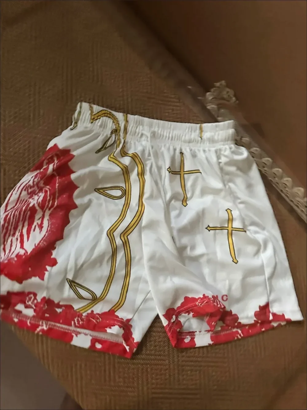Basketball American Beach Pants Sports Print National Trend Training Trend Running Loose Four-Cubic Shorts Quick Dry Breathable 3