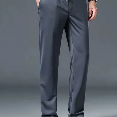 10XL Big Size Men's Summer Casual Pants Straight Fit Elastic Waist Trouser Male Classic Office Plus Large Stretch Zipper Pocket 5