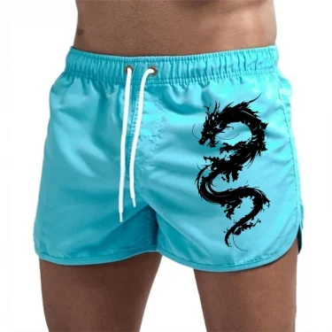 2025 Brand New Mens Board Shorts Chinese Dragon Design Printed Beach Shorts High Quality Male Summer Running Cycling Cool Shorts 6