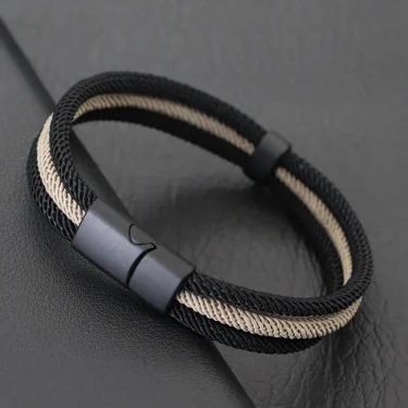 Noter Novel Men Bracelet 4mm Grade A Milan Rope Wrap Braclet Detachable Magnetic Buckle Outdoor Sports Camping Braslet Joias 5