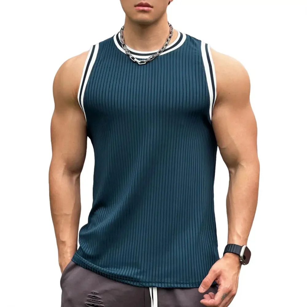 Summer Bodybuilding Tank Tops Men Gym Fitness Sport Sleeveless Shirt Male Casual Skinny Stringer Singlet Vest Workout Clothing 1