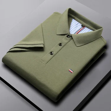 Men's Casual Fashion Polo Shirt Breathable and Comfortable Embroidered Top 1