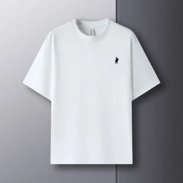 100% pure cotton short sleeve round neck men's T-shirt hot selling luxury brand summer exquisite pony embroidery breathable top 6