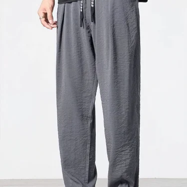 Summer Cotton Casual Jogger Linen Pants Men Ice silk Baggy Trousers Male Walking Wide leg Loose Sweatpants Chinese 4
