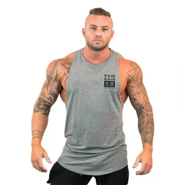 Brand Casual Gym Tank Tops Men Cotton Sleeveless Fashion Bodybuilding Clothing Undershirt Fitness Stringer Muscle Workout Vest 1