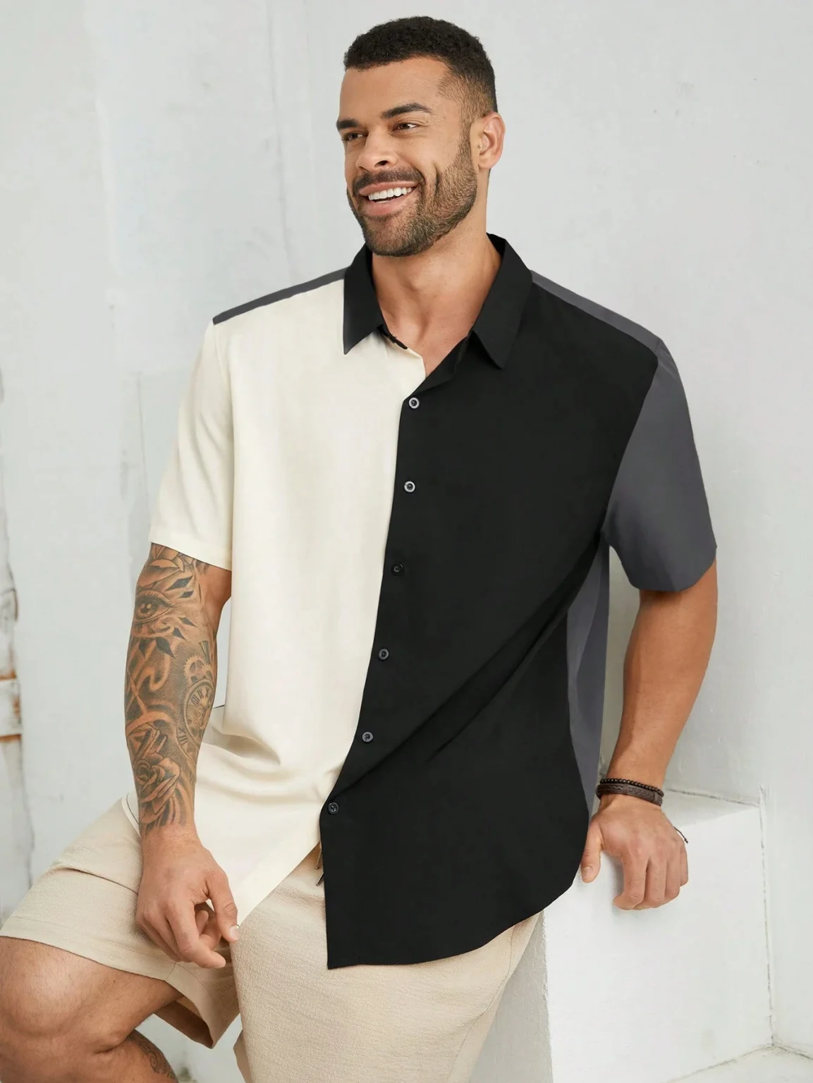 Men's Shirt Ethnic pattern design 3D Printed Christ Summer Short Sleeve Daily Street Tops Button Summer Men's Clothes 4