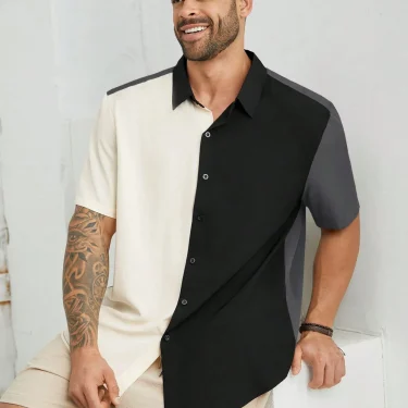 Men's Shirt Ethnic pattern design 3D Printed Christ Summer Short Sleeve Daily Street Tops Button Summer Men's Clothes 4