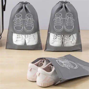 5/10pcs Shoes Storage Bag Closet Organizer Non Woven Travel Portable Bag Waterproof Pocket Clothing Classified Draw Hanging Bag 3