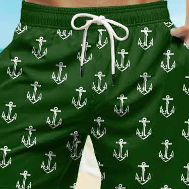 2025 New Men's Board Shorts Swim Shorts Swim Trunks Waist Anchor Quick Dry Short Holiday Beach Hawaiian Casual Micro-elastic 1