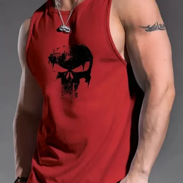 Funny 3D Skull Print Men's Tank Tops Hip Hop Trend Harajuku Sleeveless Shirt Summer Gym T-shirt Man Fashion Fitness Run Vest Tee 6