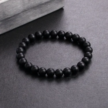 Natural Stone Matte Onyx Bracelet Men Natural Black Agate Bead Bracelet Women Yoga Meditation Healthy Handmade Jewelry wholesale 6