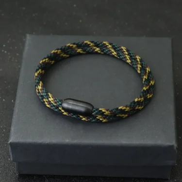 2025 Simple Style Rope Bracelet Men Stainless Steel Magnet Buckle Bilayer Macrame Braslet Outdoor Sports Riding Nautical Braclet 2