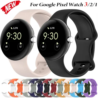 Official Silicone Strap For Google Pixel Watch 3 45mm 41mm Sports Bracelet Wristband For Google Pixel Watch 2/1 Men/Women Correa 1