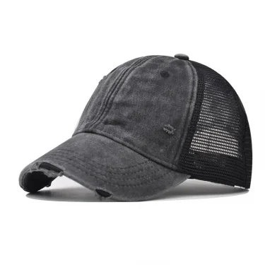 Washed Cotton Mesh Breathable Baseball Cap Made Old Ripped Light Board Caps Men and Women Tide Spring and Summer Vintage Hat 2