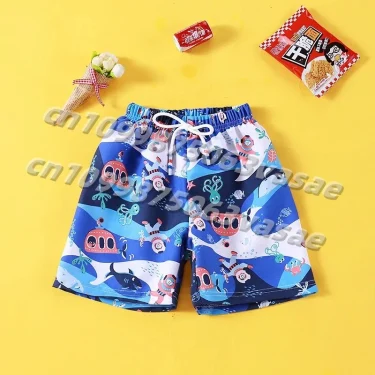 Hot Selling Sports Shorts Beach Wear Adult/children's Summer Swimming Pants Casual Loose Jacket Cartoon Pants 1