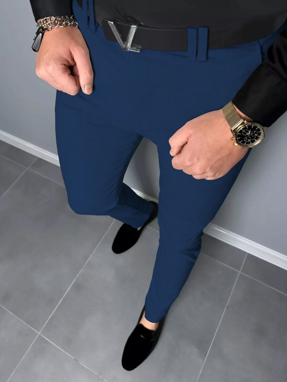 Men's Casual Pants Seasonal Comfort Daily Morning Travel Wear Solid Color Regular Slim Straight Leg Pants 5